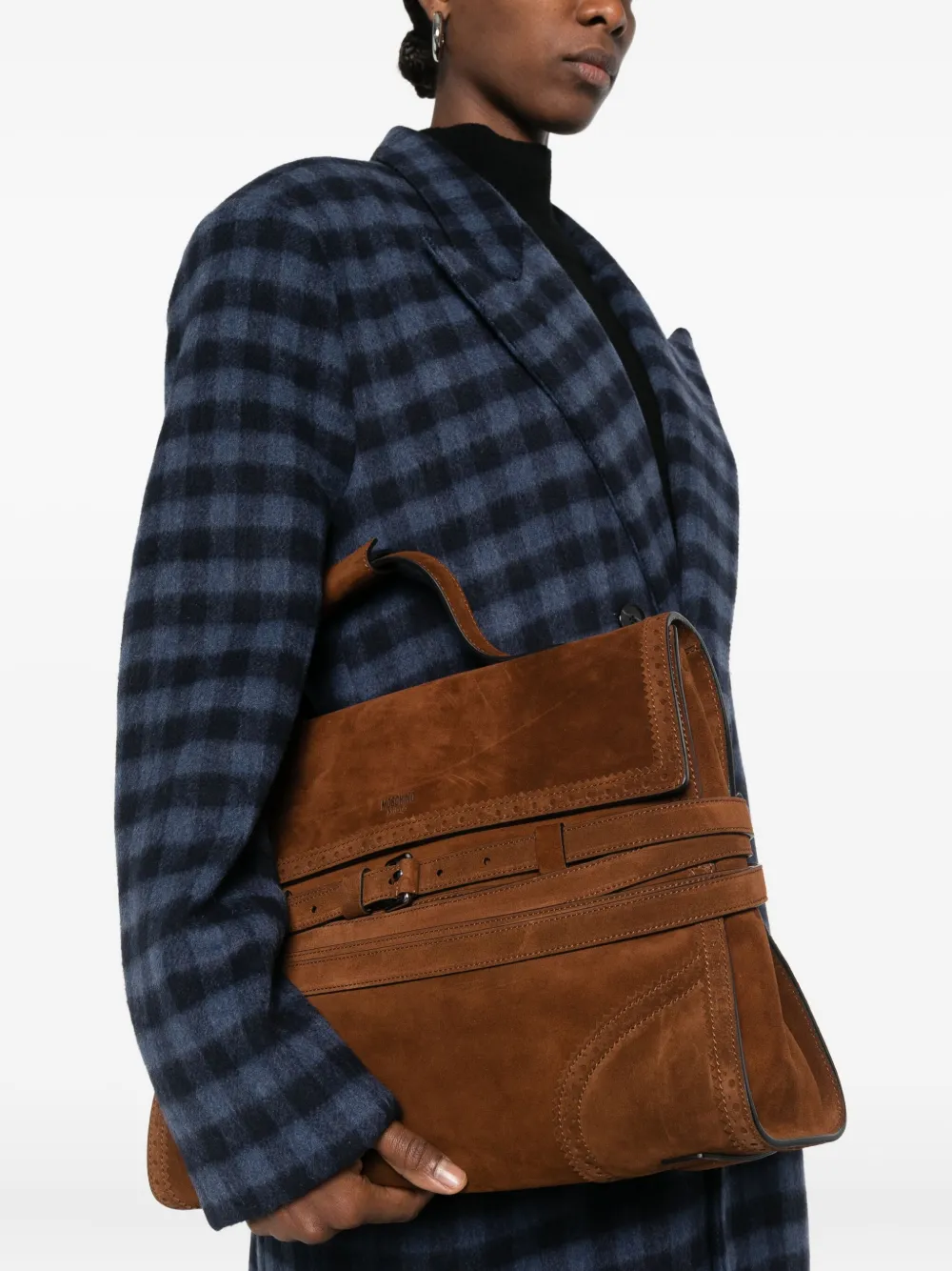 Moschino medium Tie Me buckle-strap tote bag - Bruin