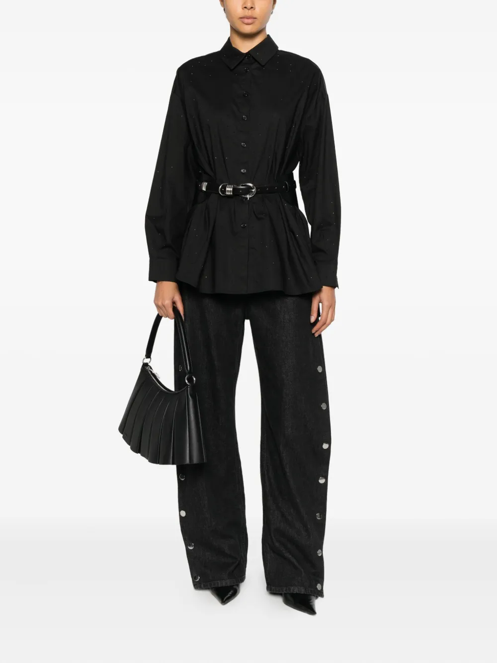 TWINSET embellished button shirt - Zwart