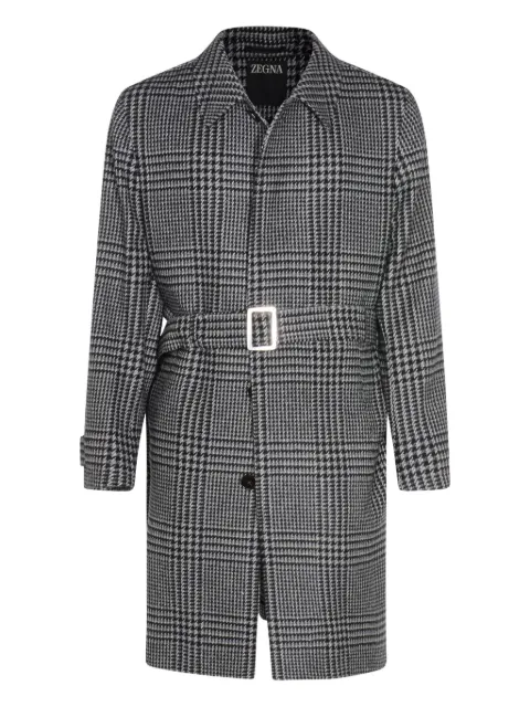 Zegna belted houndstooth coat