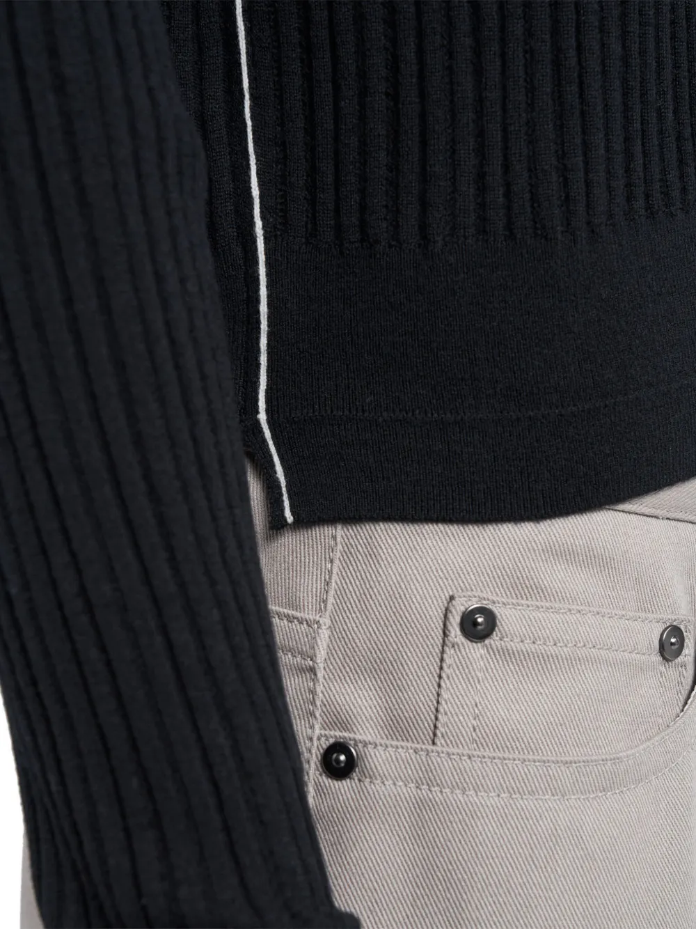 Maria Mcmanus Ribbed Crew-neck Cardigan In Black