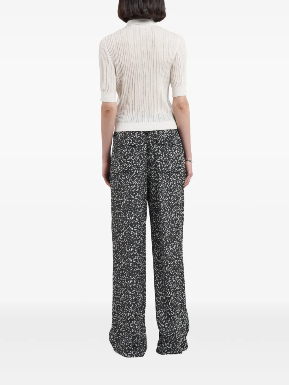  Maria Mcmanus Short-sleeve Pointelle Polo Top - Neutrals 