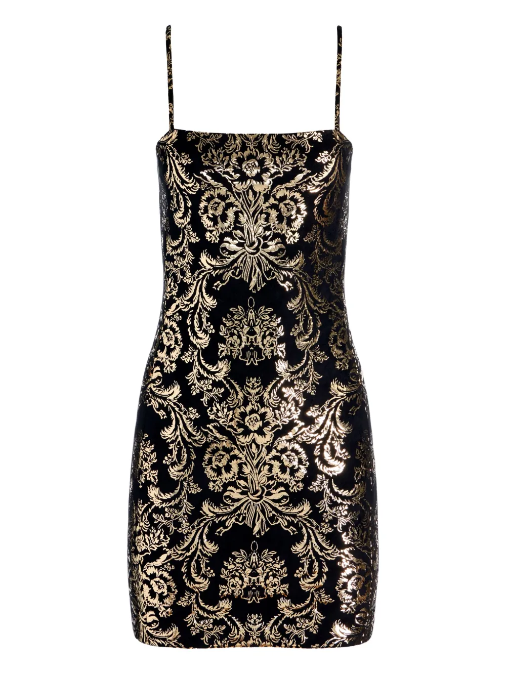 Alice And Olivia Fifi Spaghetti-strap Floral Mini Dress In Black