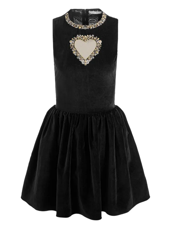 black dress with gold hearts MARQUEE HEART DRESS – Big Drop NYC