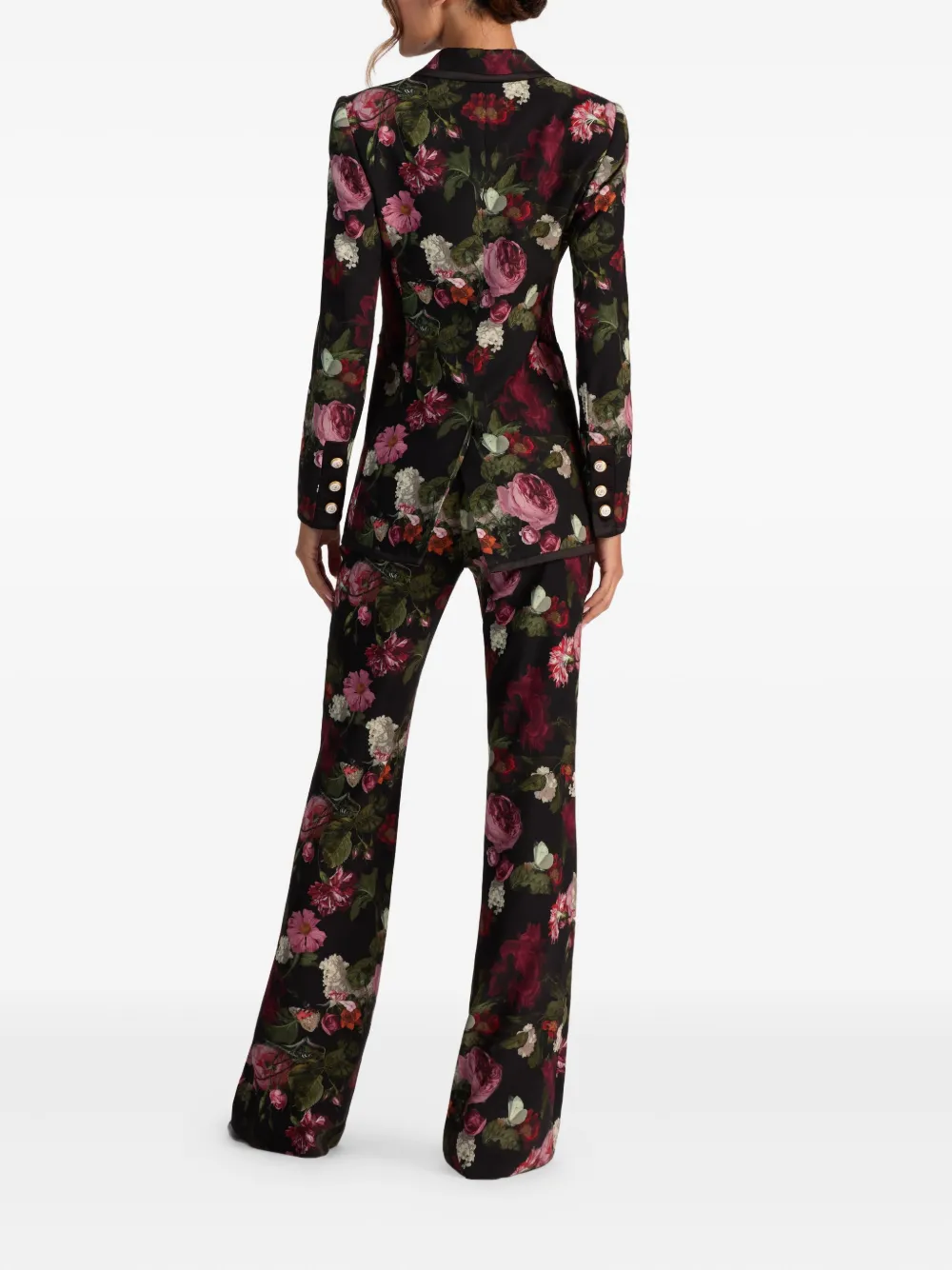 Alice And Olivia Breann Floral Blazer In Brown