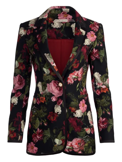 alice + olivia Breann floral blazer
