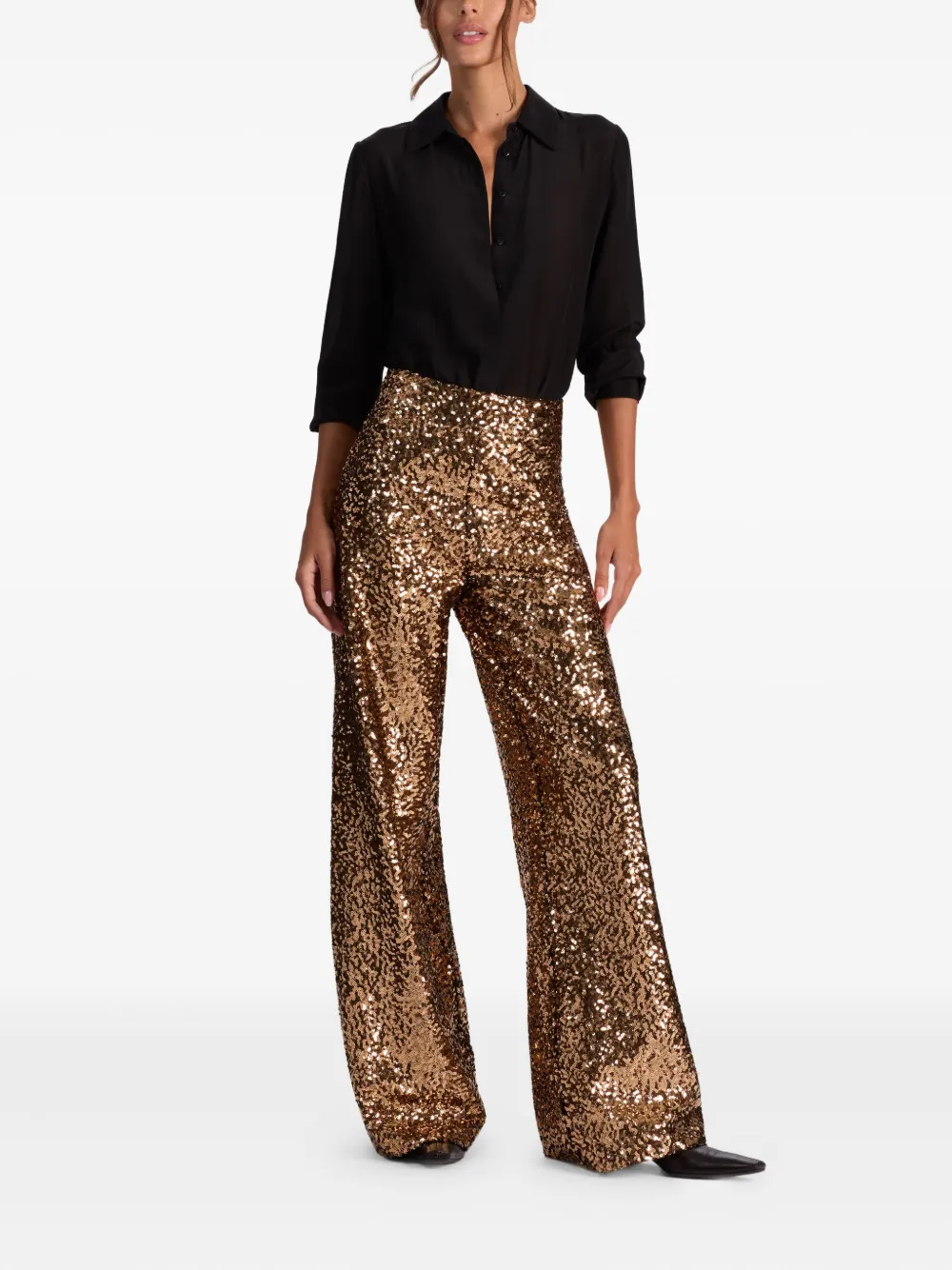 Alice + olivia Athena sequinned palazzo pants - Goud