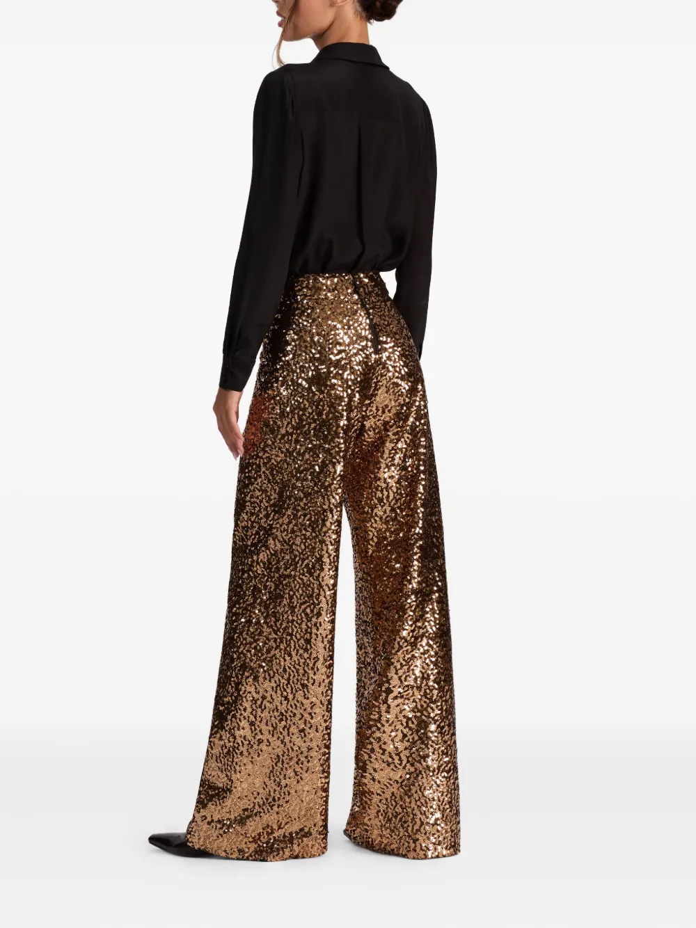 Alice And Olivia Athena Sequinned Palazzo Pants In Multi