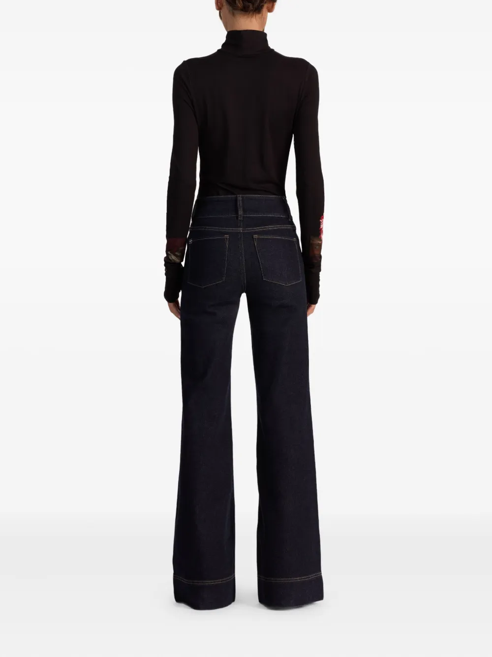 Alice And Olivia Delaina Long-sleeve Turtleneck Top In Multi