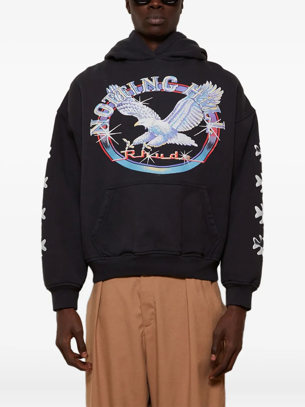 RHUDE Nothing Hill Eagle hoodie met grafische print Zwart