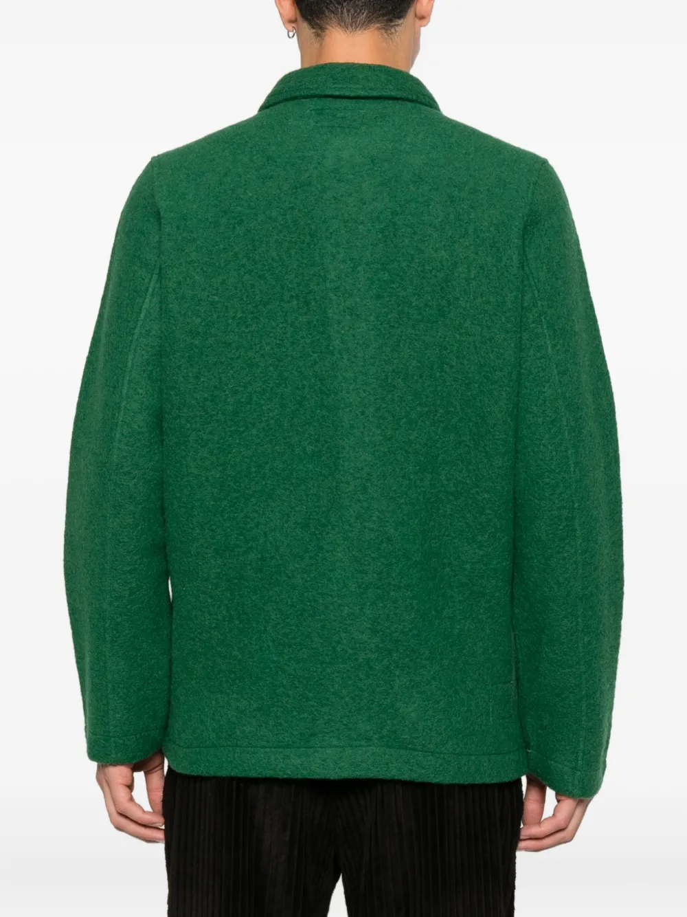 Universal Works Shirtjack met knoopzak Groen