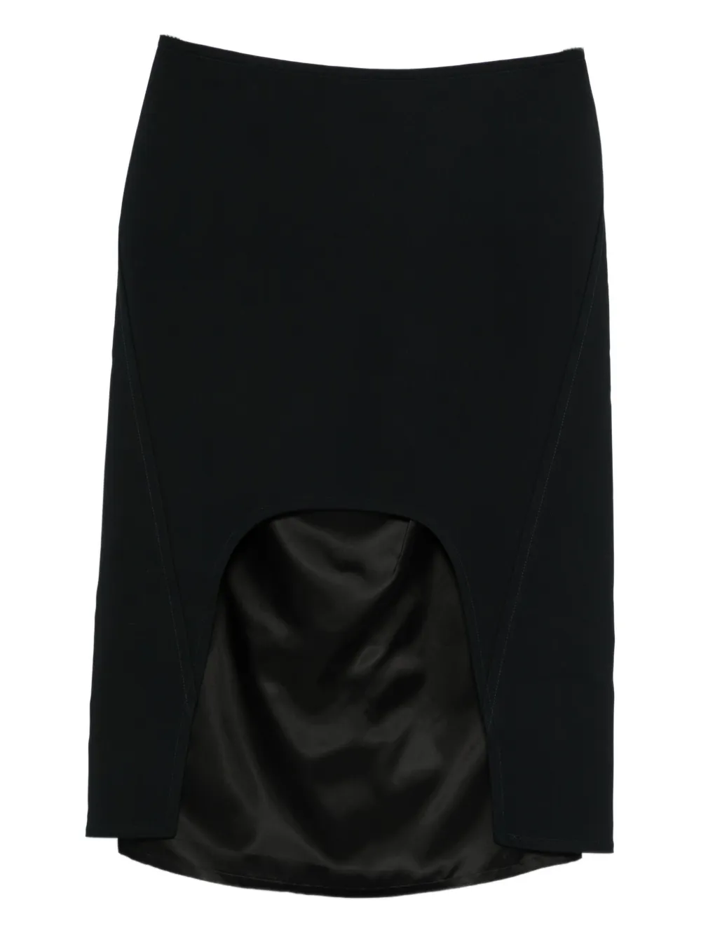 Plan C Cut-out Midi Skirt In Black