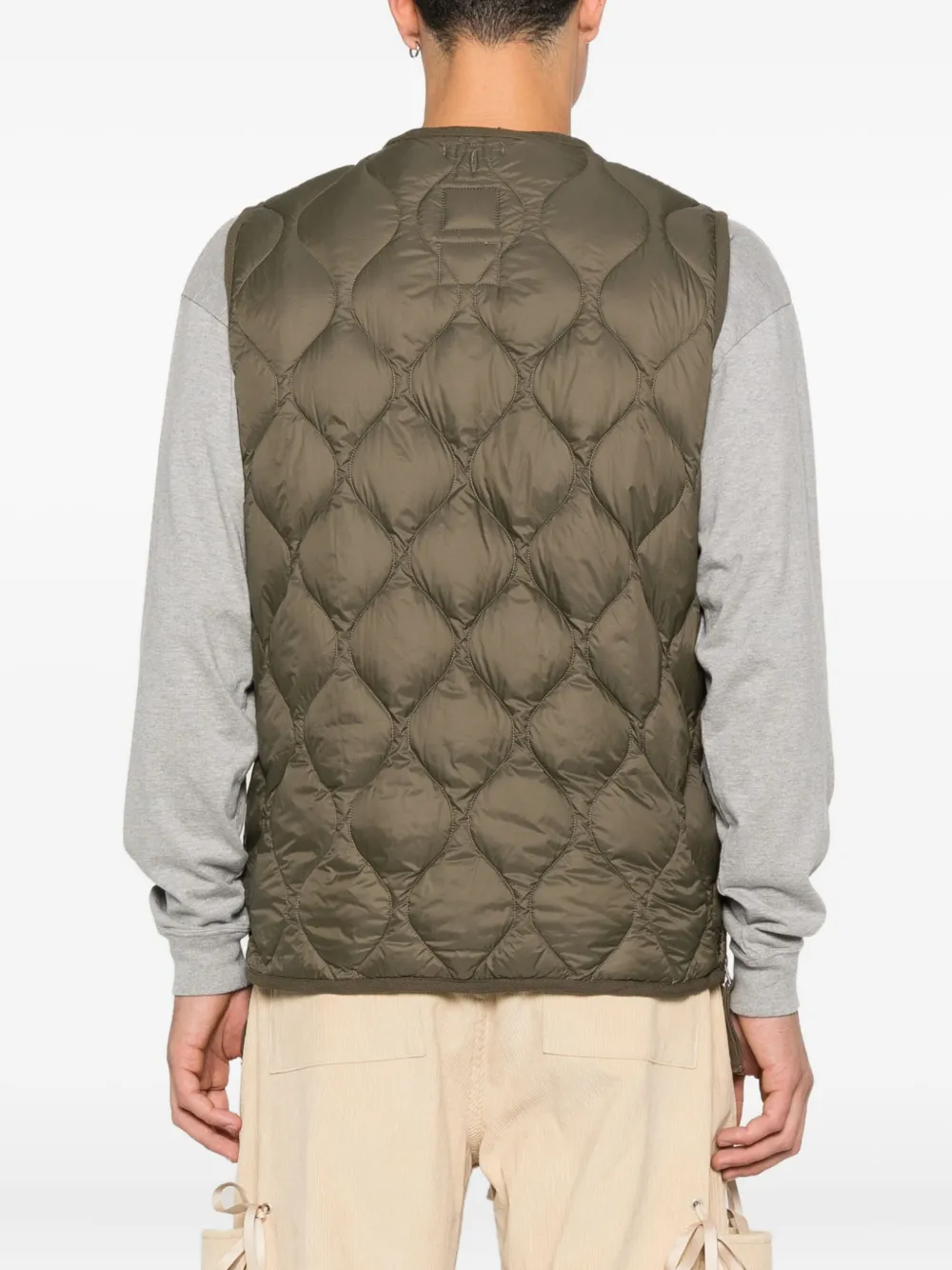 Taion Zip-fastening V-neck Gilet In Green