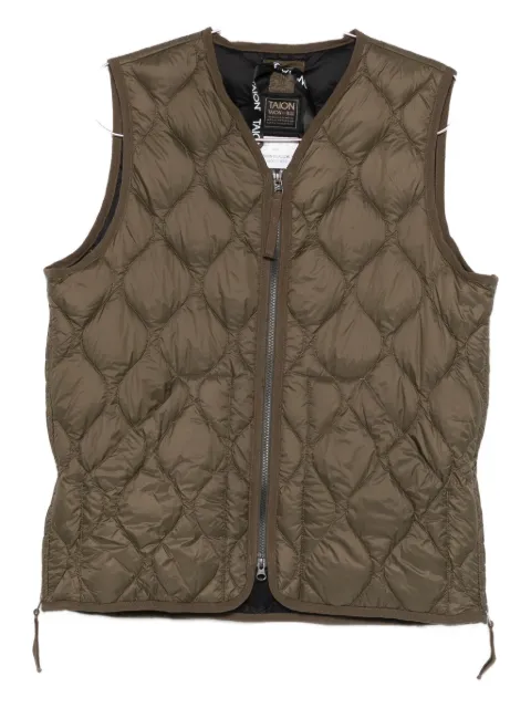 Taion zip-fastening V-neck gilet