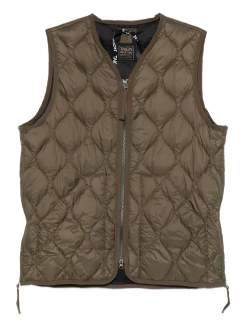 Taion zip-fastening V-neck gilet