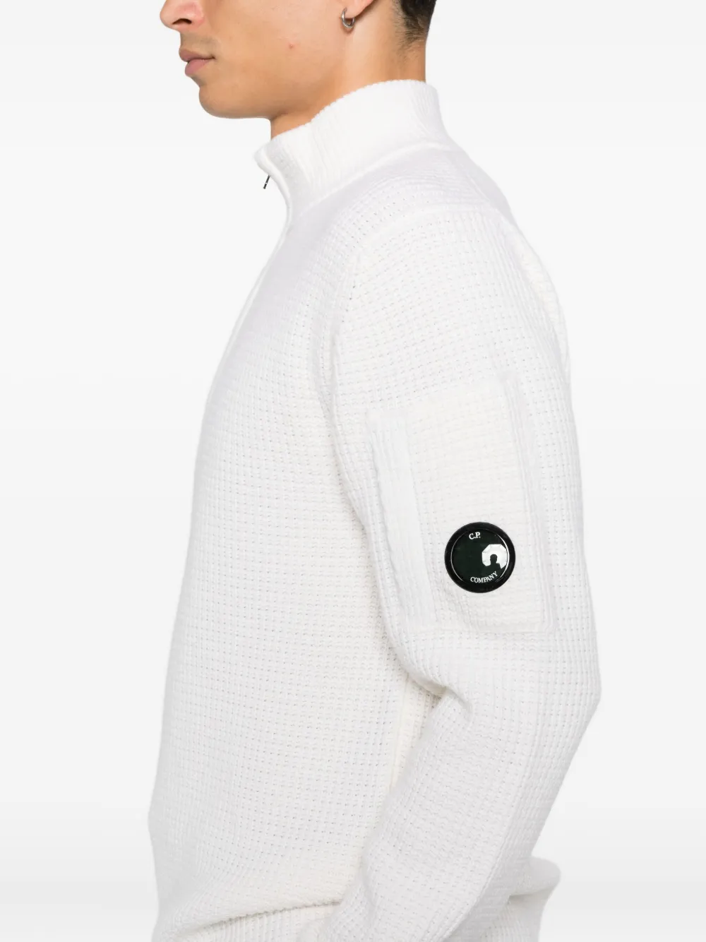 C.P. Company Gebreide trui met rits Wit