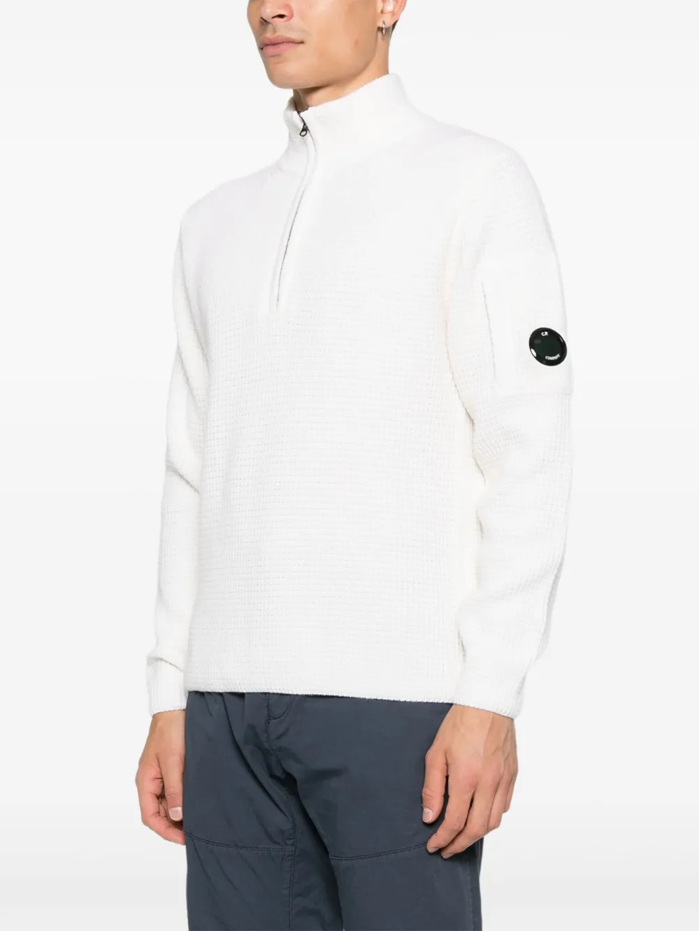 C.P. Company Gebreide trui met rits Wit