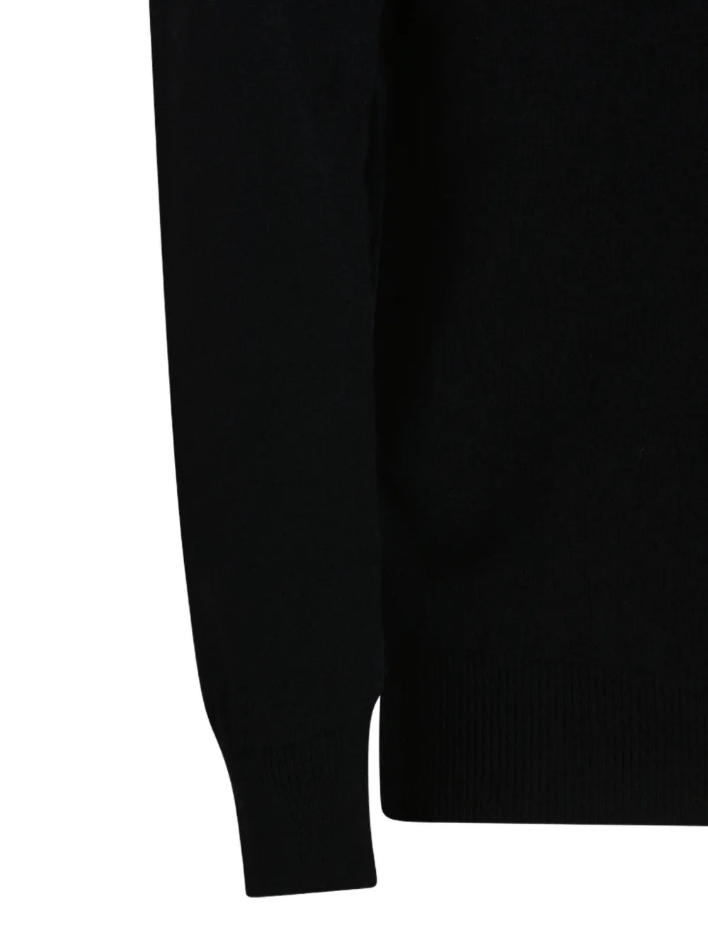 Lardini Crew Neck Long Sleeve Sweater With Ribbed Cuffs In Black