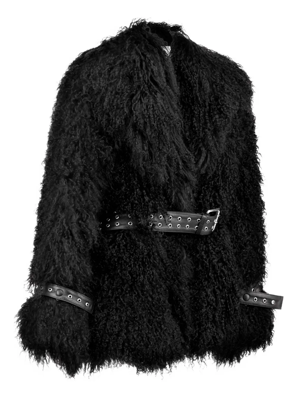 DANCASSAB chamarra de pelo con cinturón | Chamarras de lana | Image 2