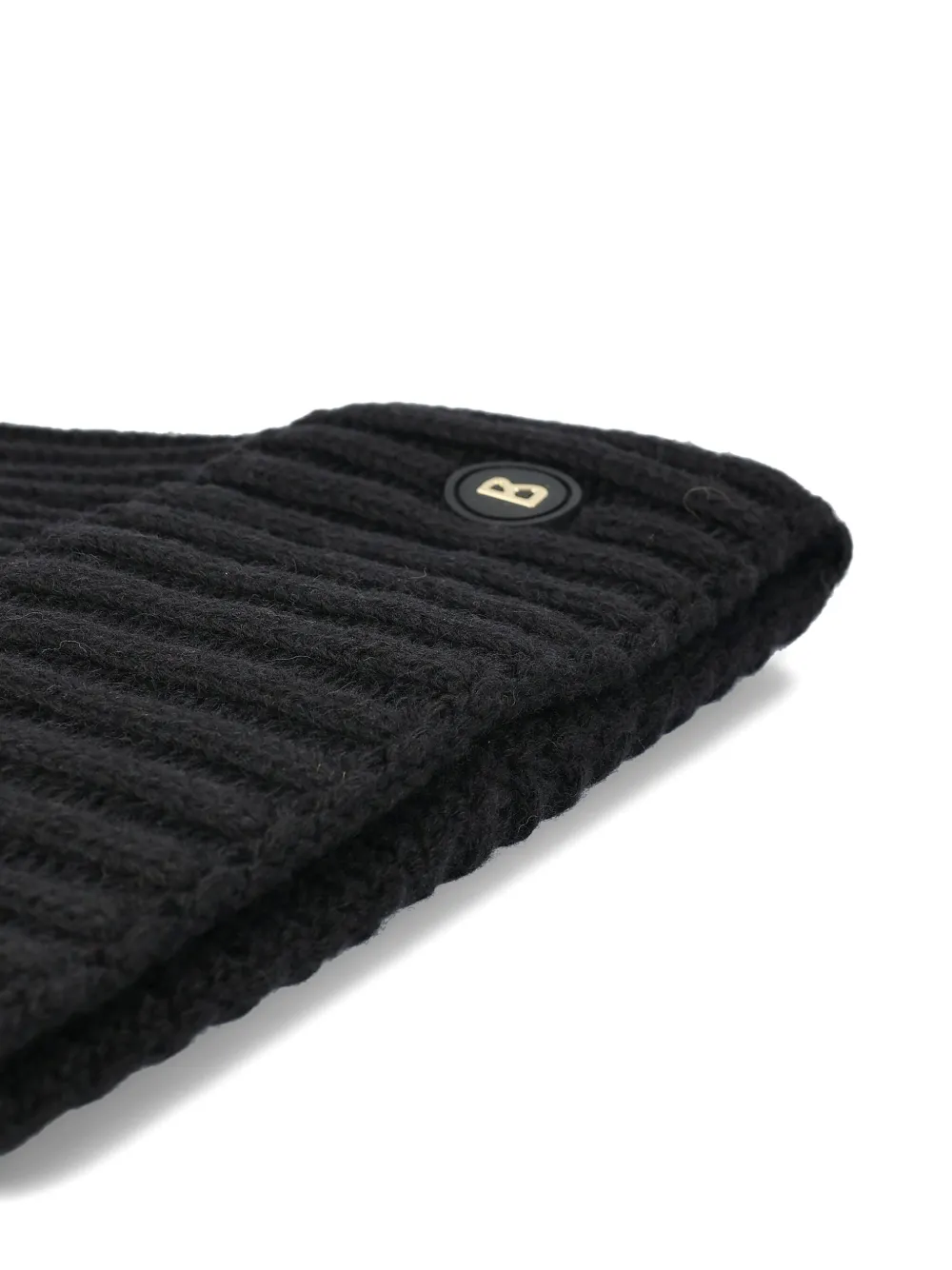Bogner Pompom Ribbed Hat In Black