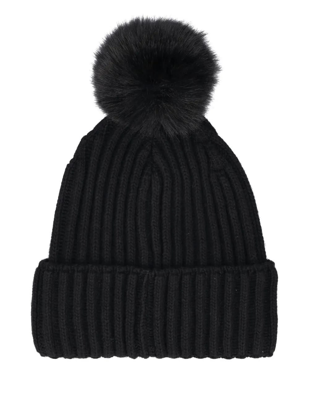 BOGNER pompom ribbed hat - Zwart
