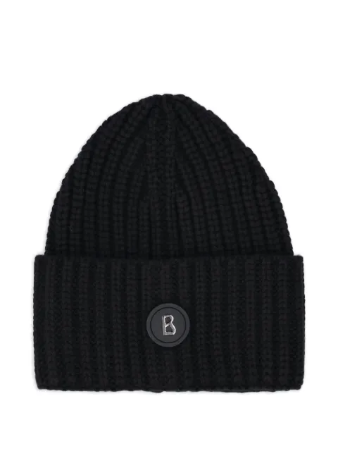 BOGNER gorro tejido de canalé con logo