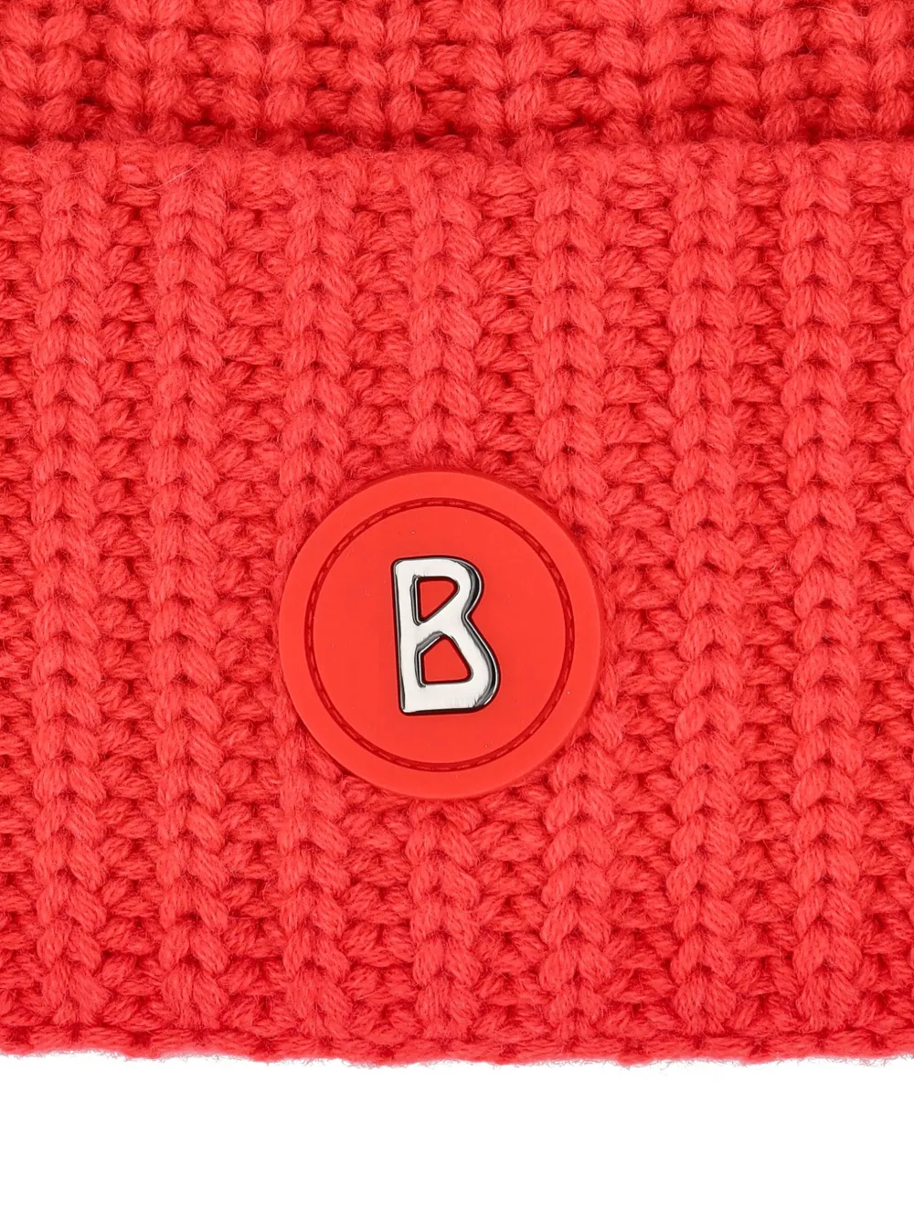 BOGNER Geribbelde hoed met logopatch Rood