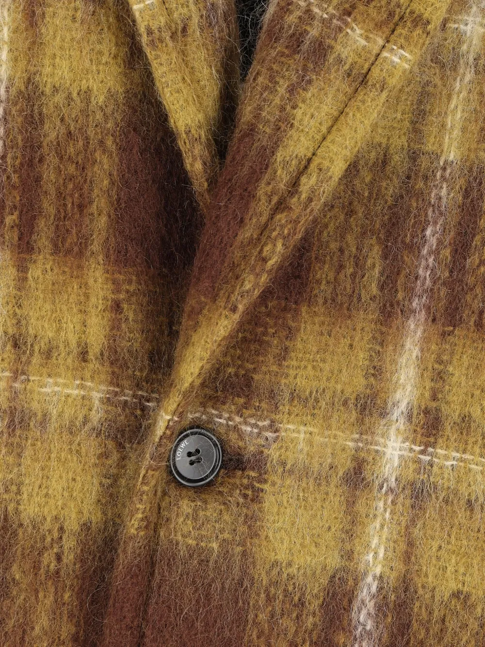 Loewe Plaid Oversized Alpaca-wool Coat In Brown