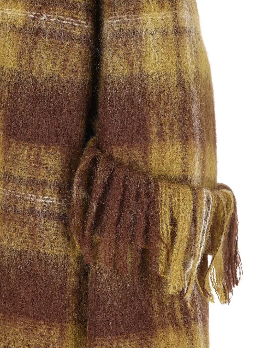 Loewe Plaid Oversized Alpaca-wool Coat In Brown