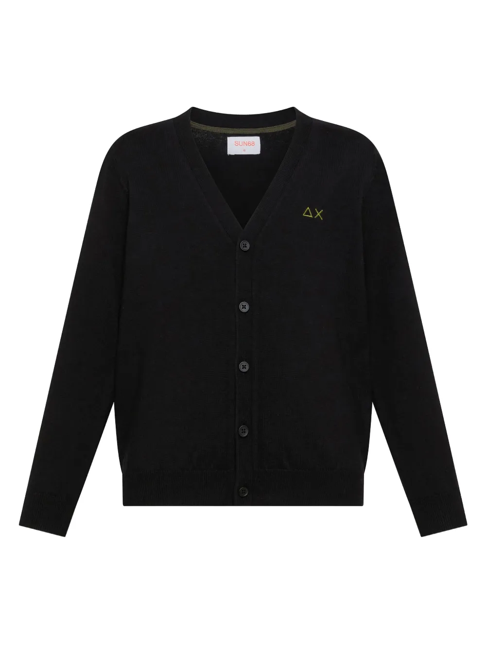 Sun 68 Buttoned Logo Cardigan In Blue