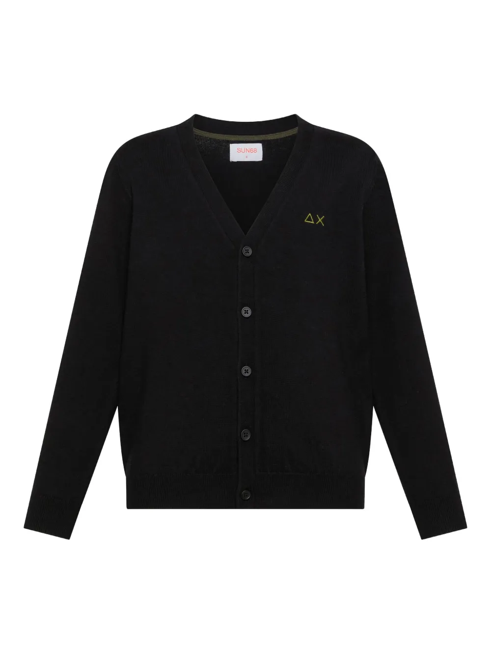 Sun 68 Buttoned Logo Cardigan In Blue
