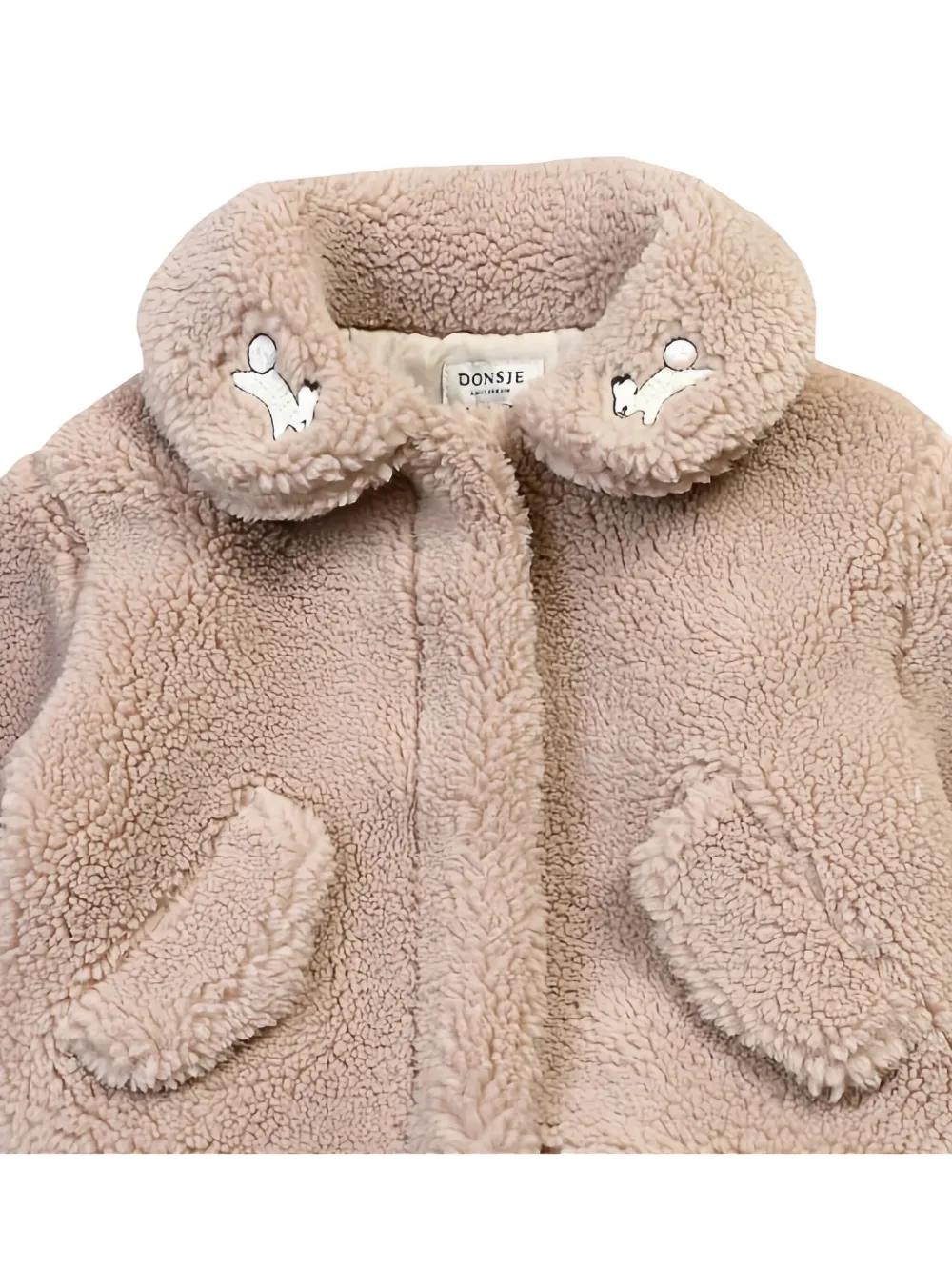 Donsje Bettie jack van imitatiebont Beige