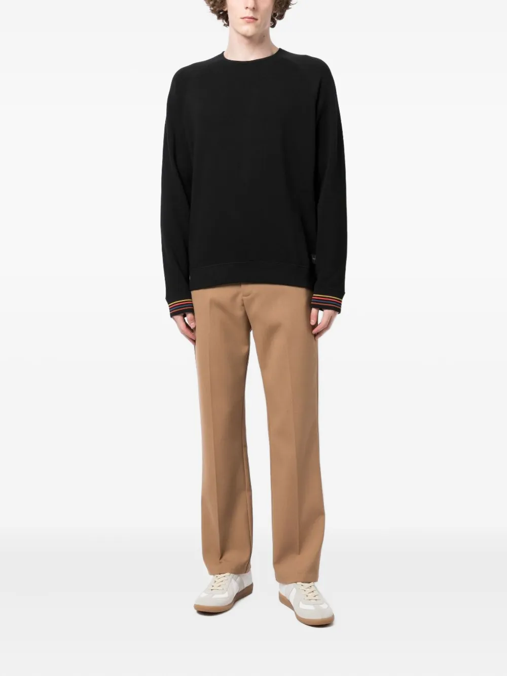 Paul Smith striped-cuff sweater - Zwart