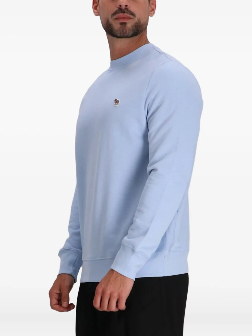 Paul Smith Sweater met zebradetail en ronde hals Blauw