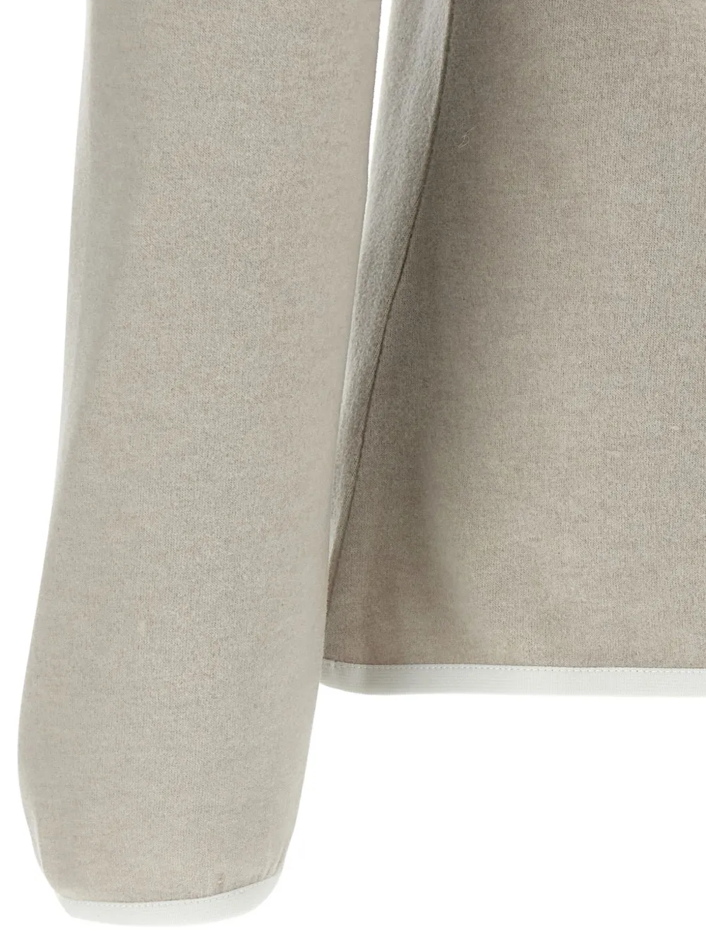 Brunello Cucinelli logoprinten top met halve rits Beige