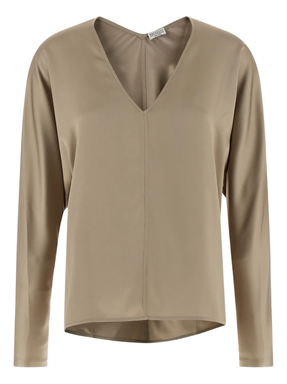 Brunello Cucinelli blouse à col v et manches chauve-souris | tons neutres | Image 1