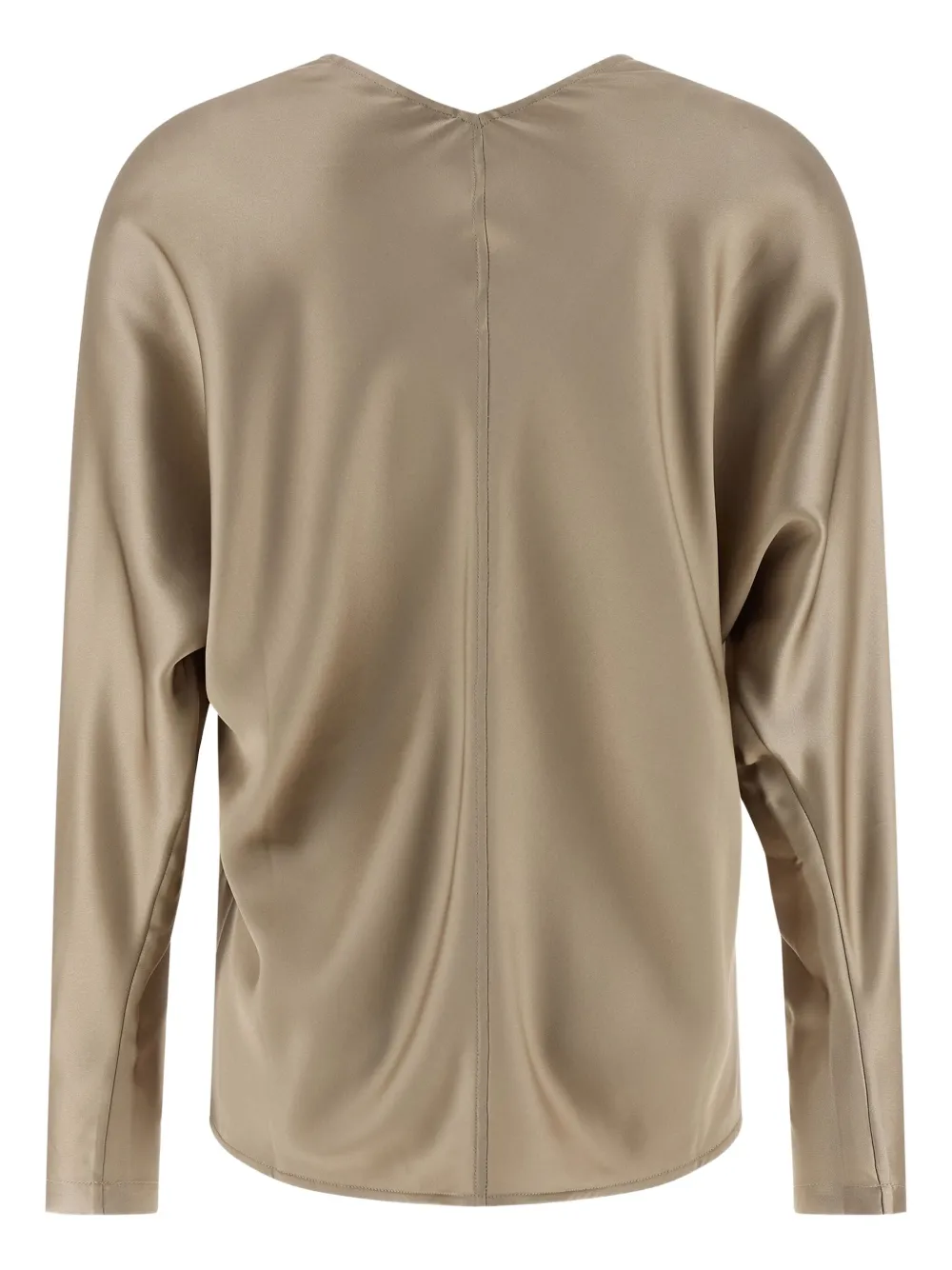 Brunello Cucinelli Vleermuisblouse met V-hals - Beige