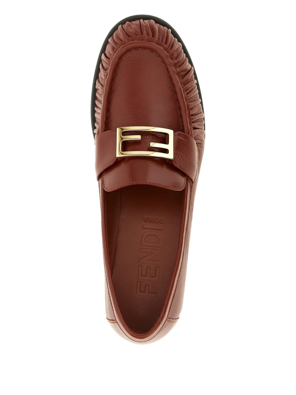 FENDI curled metal detail baguette loafers Bruin