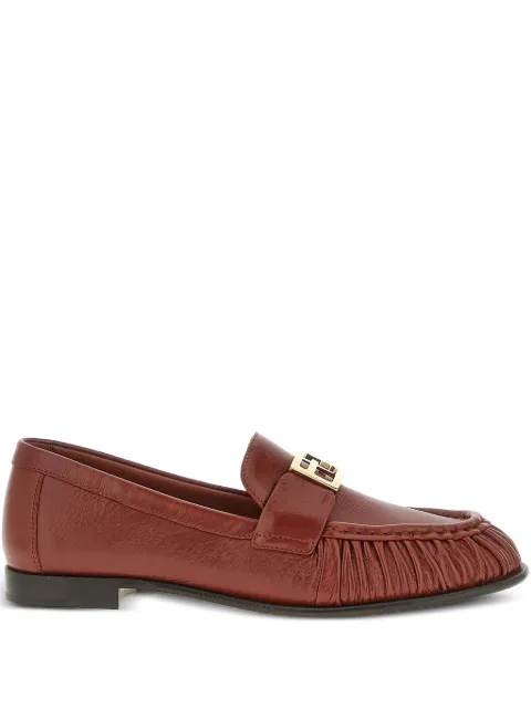 FENDI curled metal detail baguette loafers