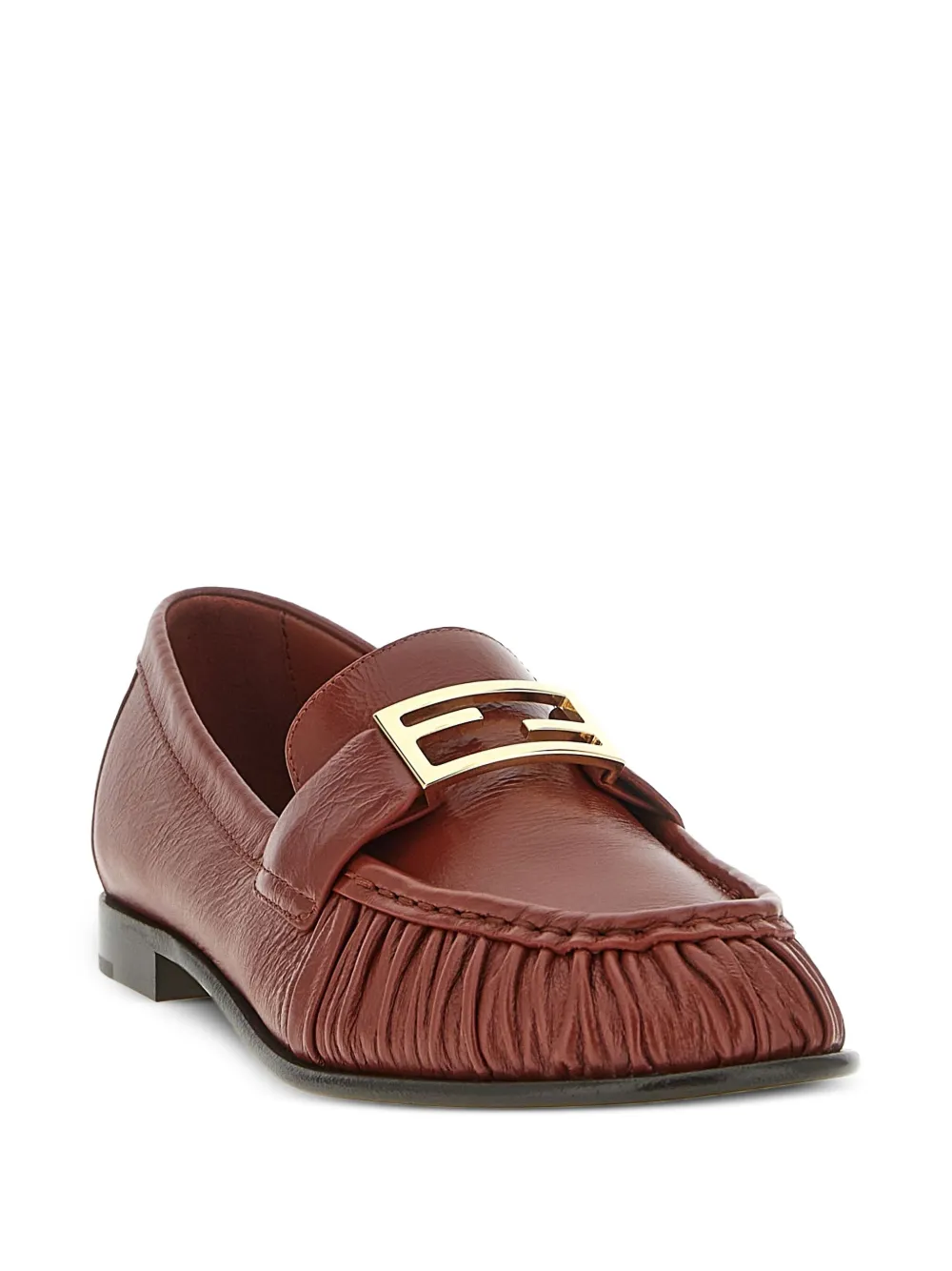 FENDI Baguette loafers met metalen detail Bruin