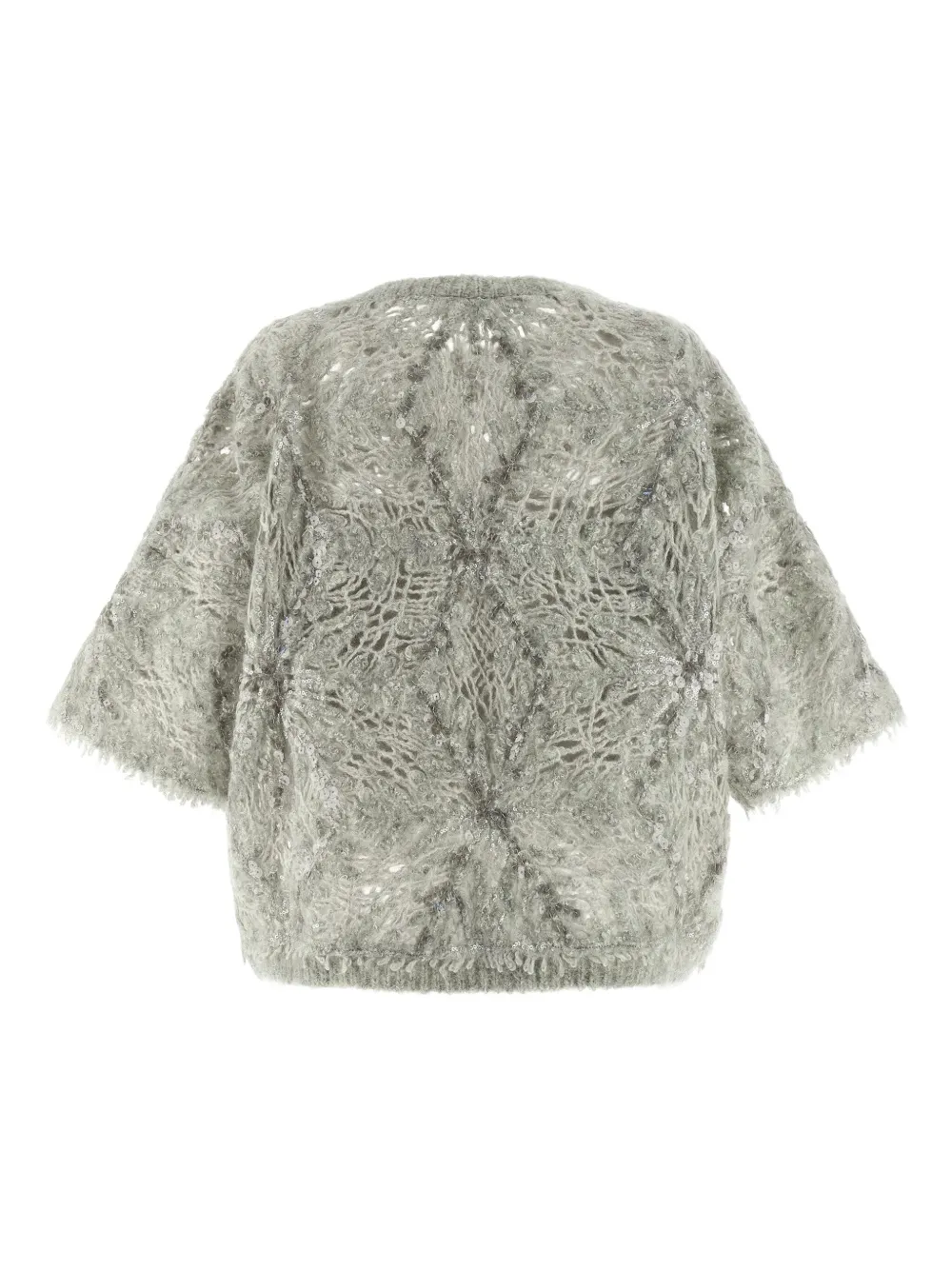 Brunello Cucinelli Sequin Knitted Sweater In Gray