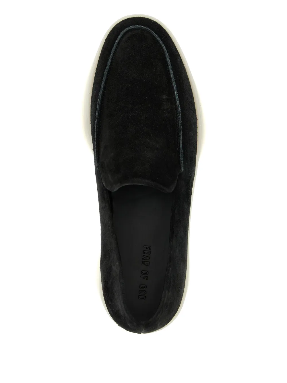 Fear Of God Suède loafers met logopatch Zwart