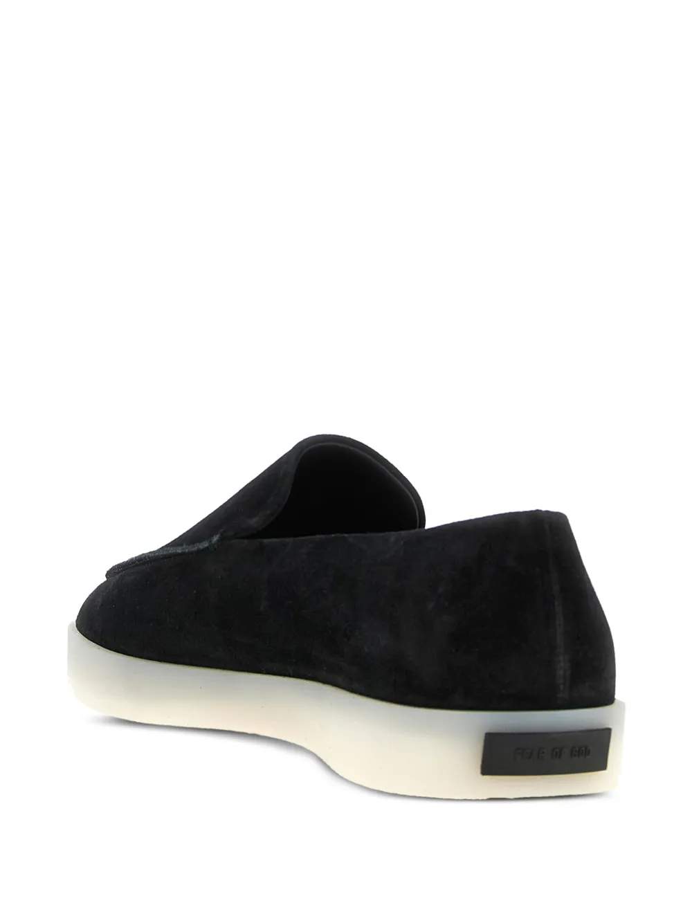Fear Of God Suède loafers met logopatch Zwart