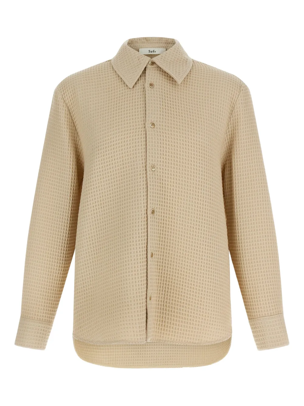 Séfr waffle-knitted buttoned shirt | Neutrals | Image 1