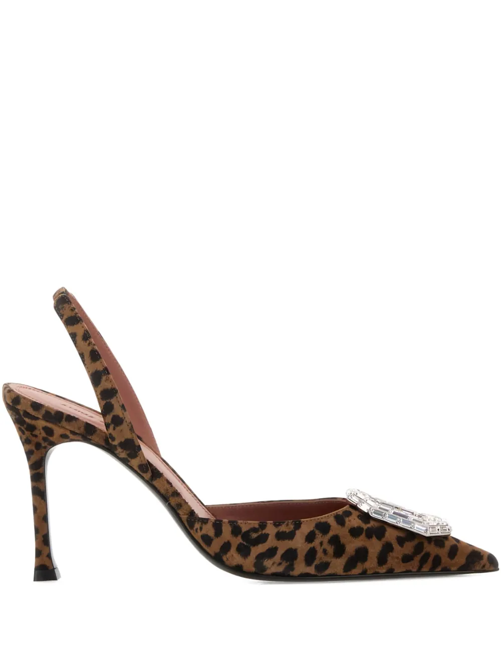Amina Muaddi Slingback High-heeled Sandals In Animal Print