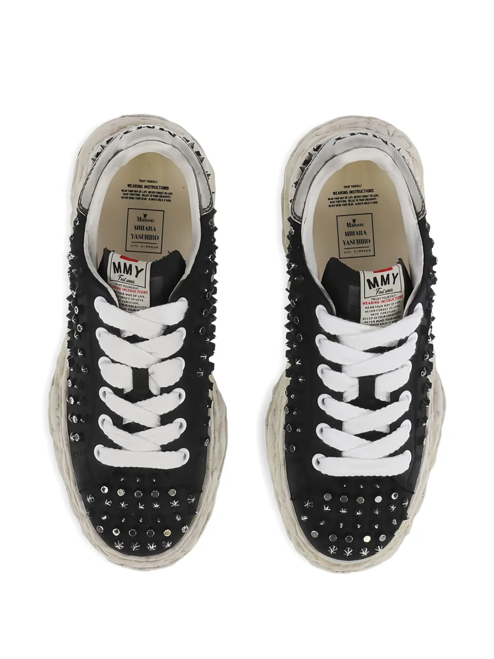 Miharayasuhiro Charles Studded Sneakers In Black