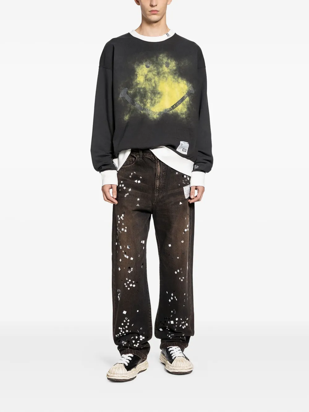 Maison MIHARA YASUHIRO face-print sweatshirt - Zwart