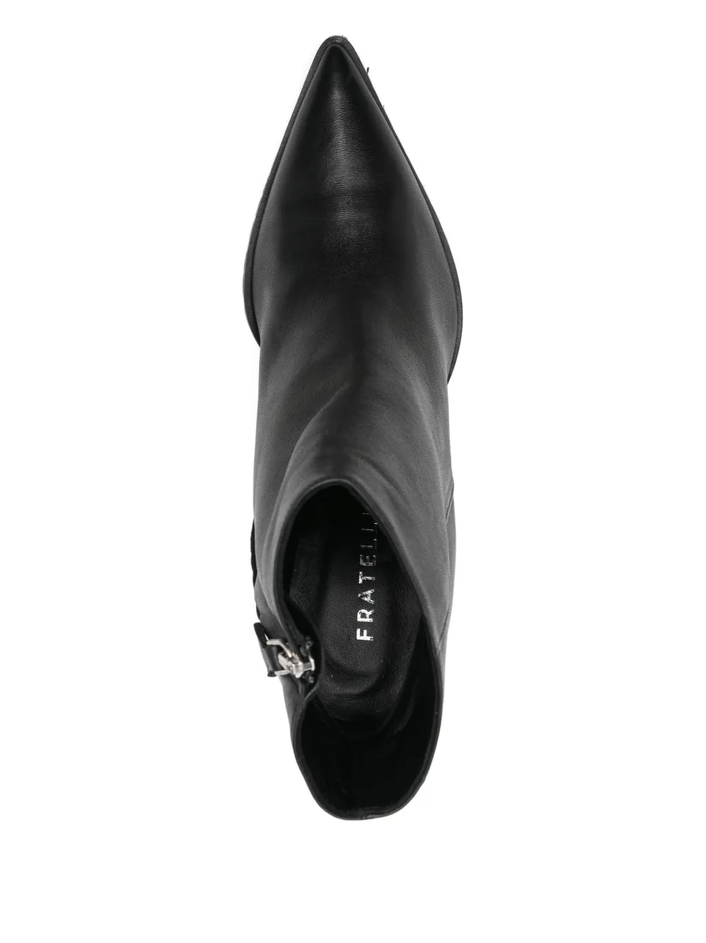 Fratelli Russo 90mm enkellaarzen met puntige neus Zwart