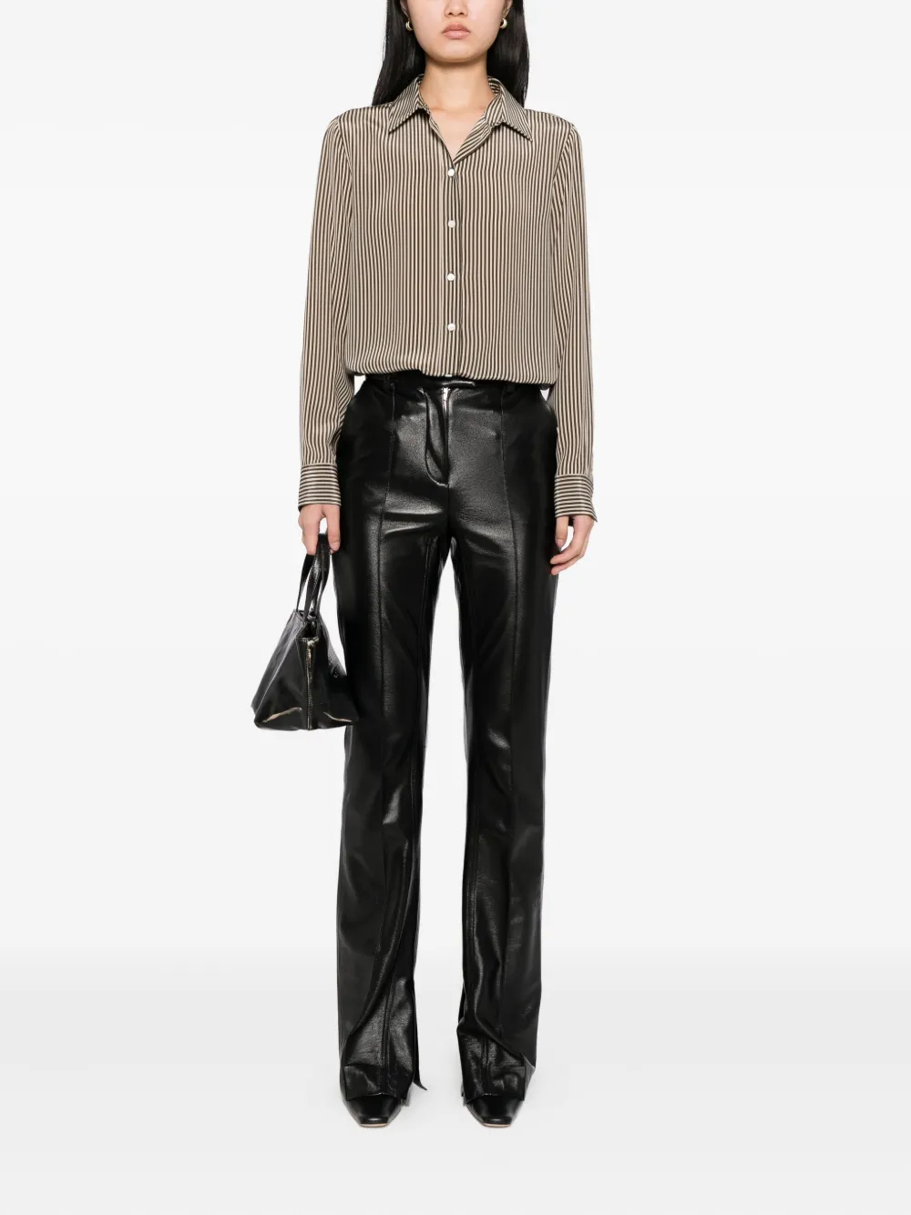 Nili Lotan Gestreept blouse - Bruin