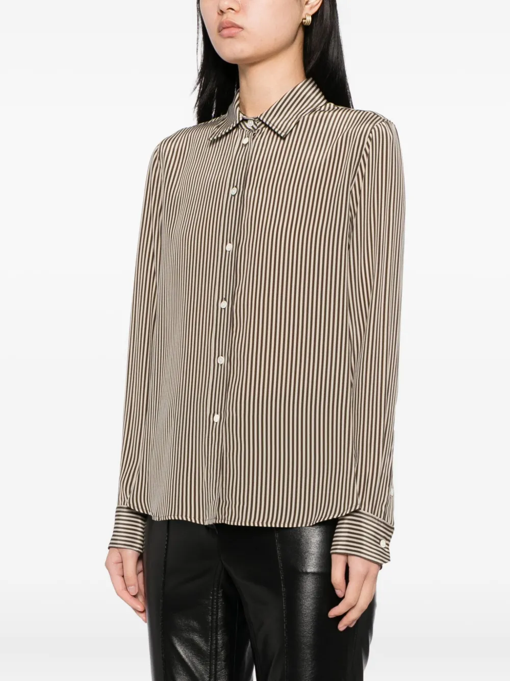 Nili Lotan Gestreept blouse Bruin