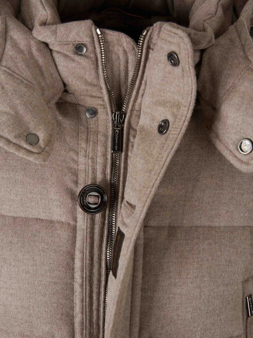 Moorer Linnen jas met capuchon Beige